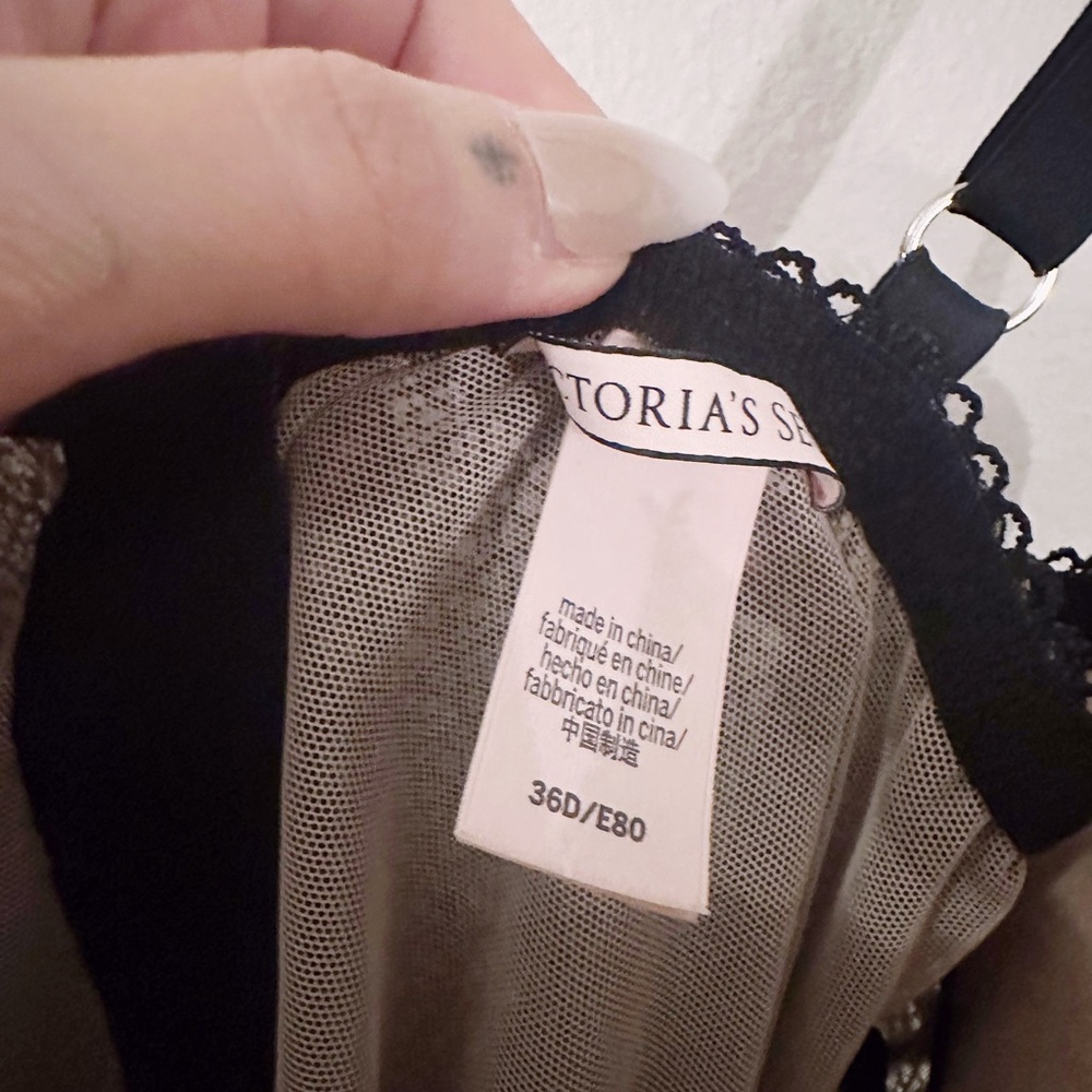 Victoria's Secret Corset Padded Bra Lace Scallop Black Intimates Undergarmentsa - Picture 3 of 6